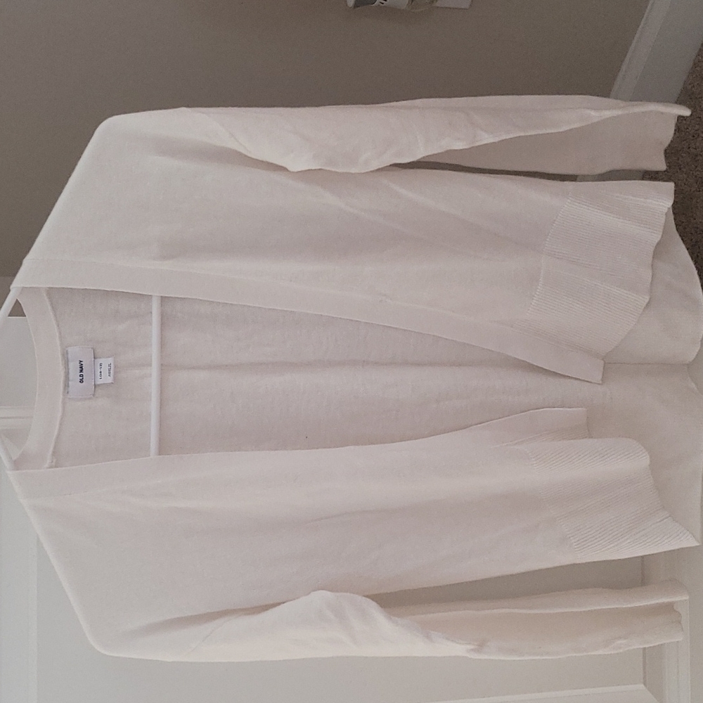 Girl's Old Navy ivory cardigan size L (10-12)